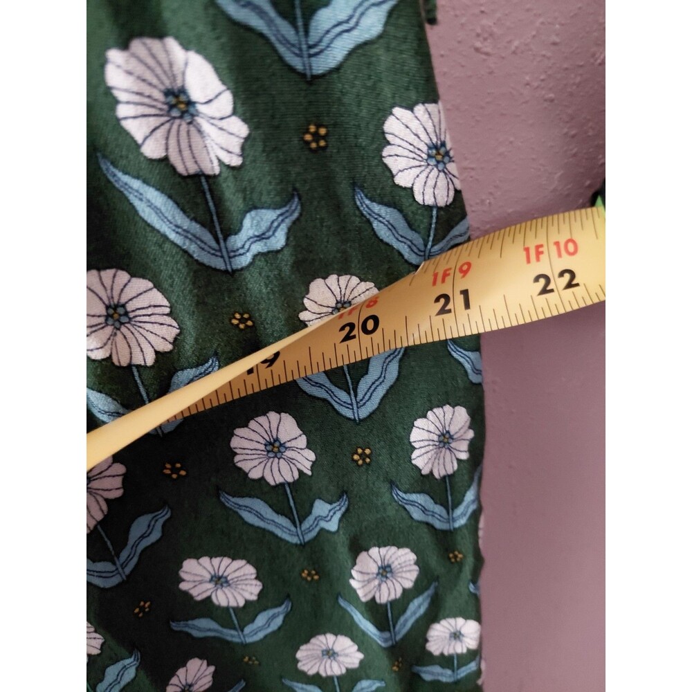 Boden Dress Women's US 12R Long Green Blue Floral Maxi Viscose Side Pockets - Picture 10 of 12